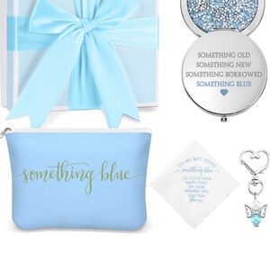 Something Blue Wedding Gift Set - Light Blue Pouch & Keepsakes